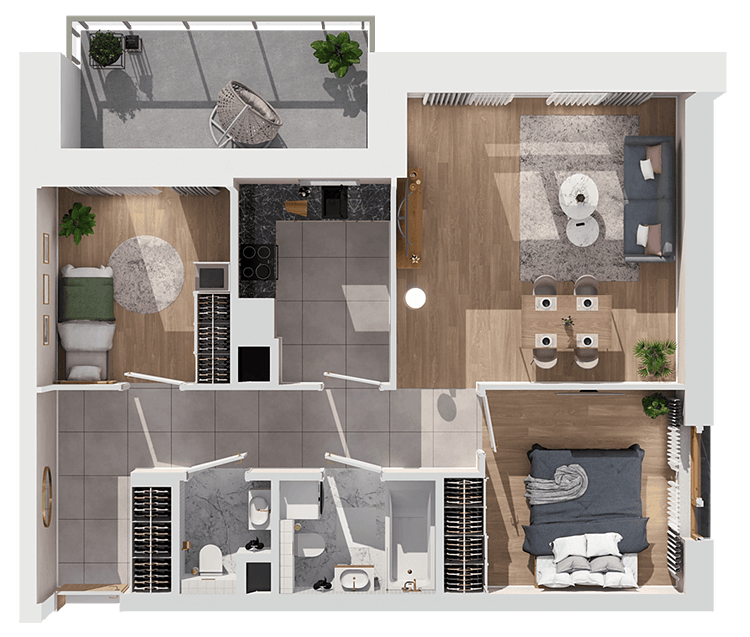 Plan 3 pok. 59m²