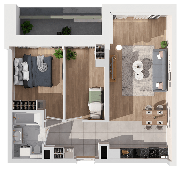 Plan 3 pok. 55m²