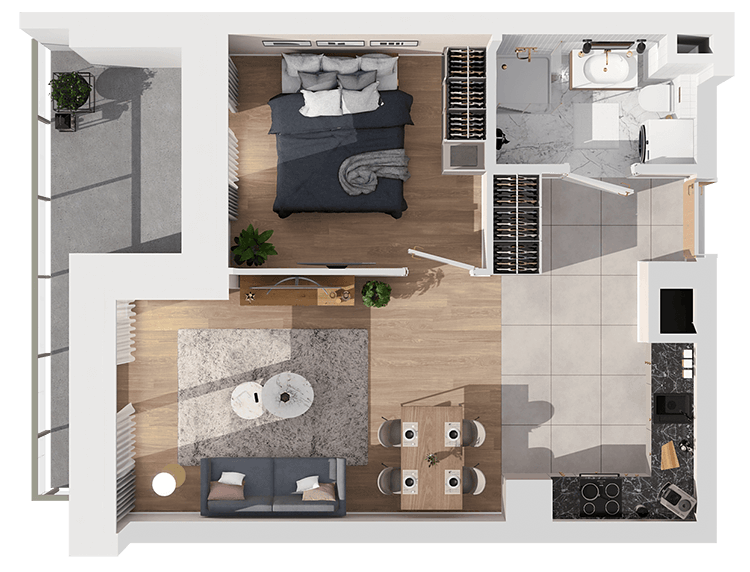 Plan 2 pok. 39m²