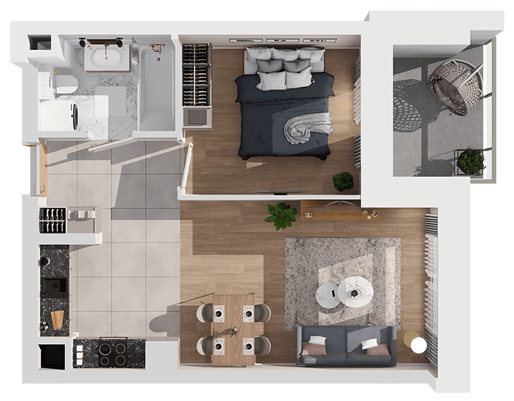 Plan 2 pok. 40m²