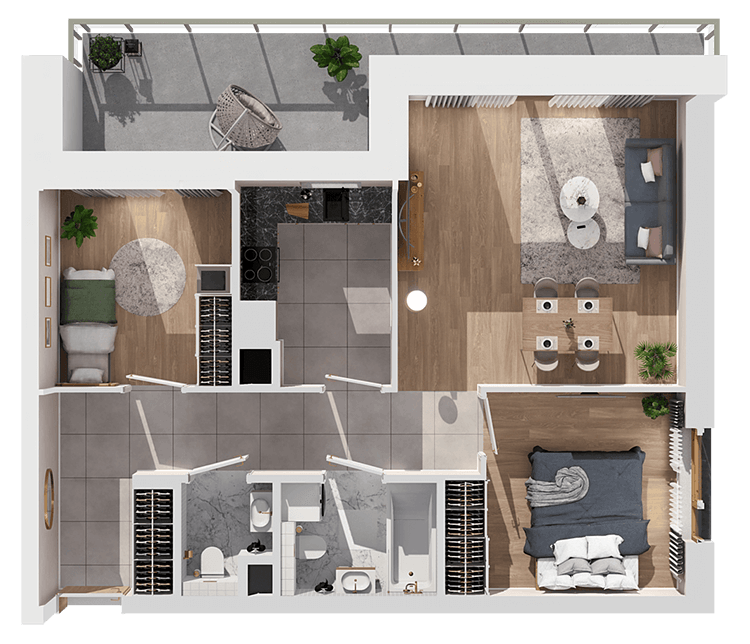 Plan 3 pok. 59m²