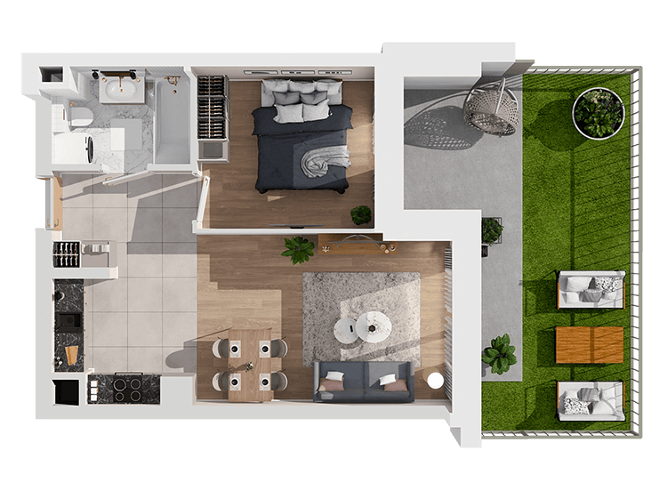 Plan 2 pok. 40m²