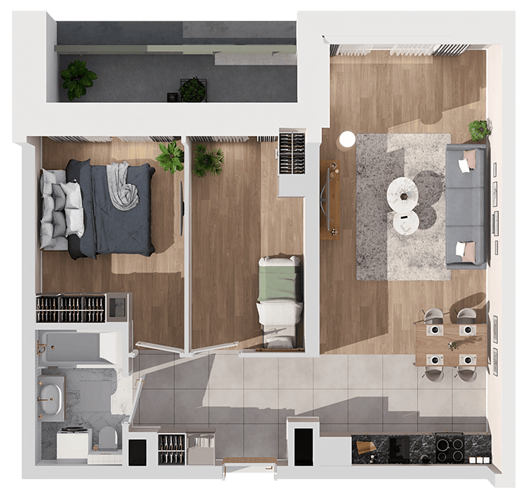 Plan 3 pok. 55m²