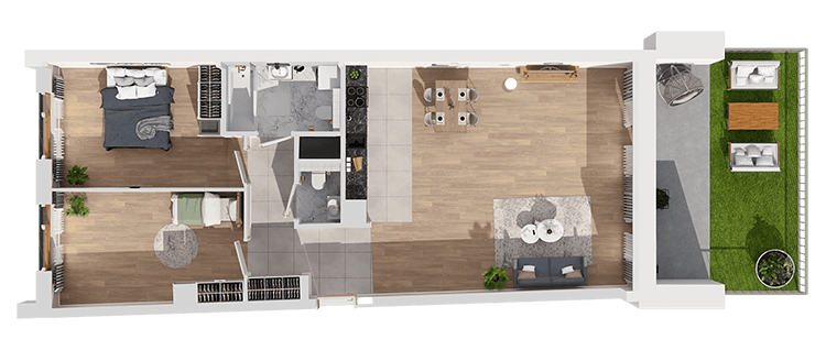 Plan 3 pok. 84m²