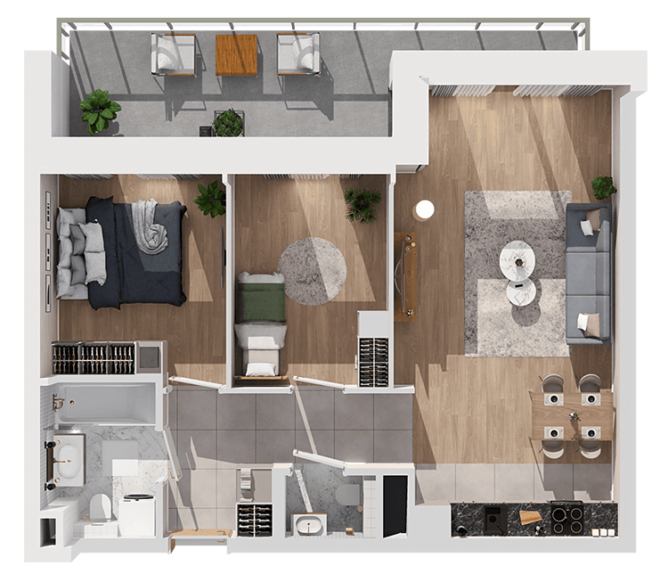 Plan 3 pok. 61m²