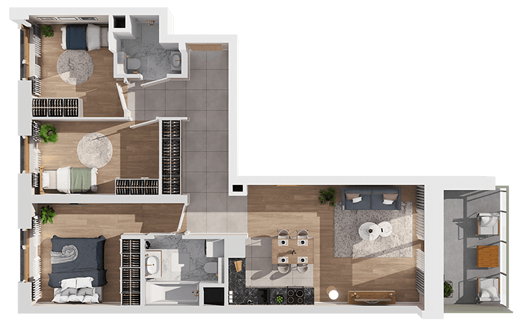 Plan 4 pok. 71m²