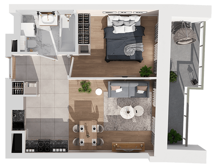 Plan 2 pok. 38m²