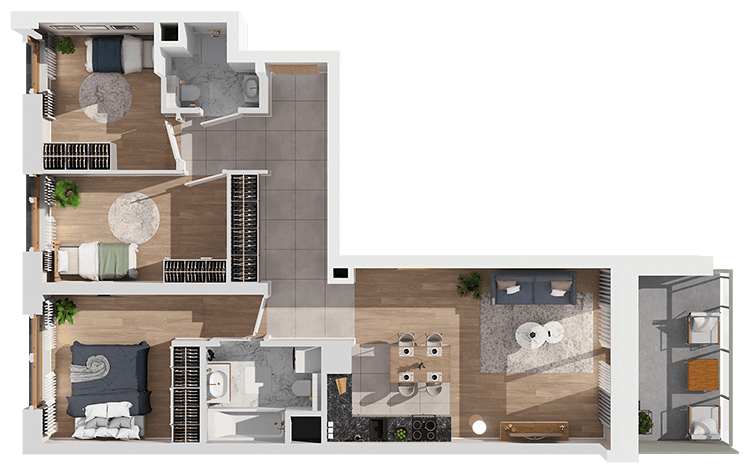 Plan 4 pok. 71m²