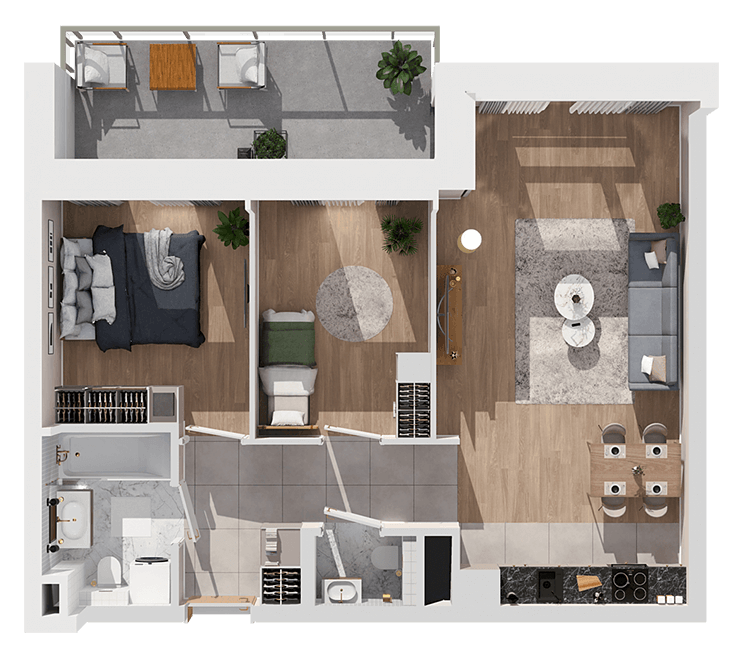 Plan 3 pok. 61m²