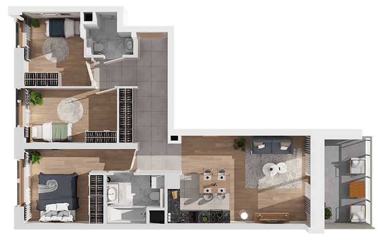 Plan 4 pok. 71m²