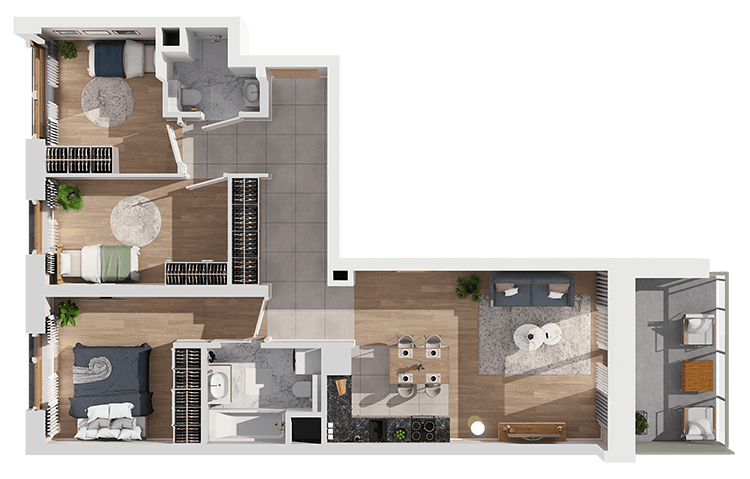 Plan 4 pok. 71m²