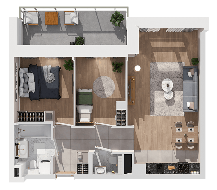 Plan 3 pok. 62m²