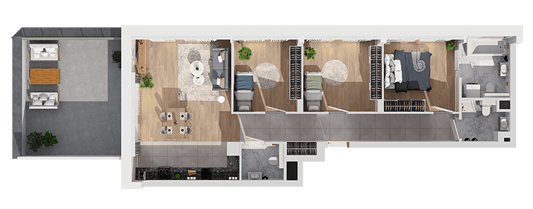 Plan 4 pok. 84m²