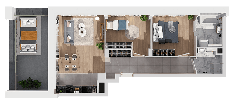 Plan 3 pok. 66m²