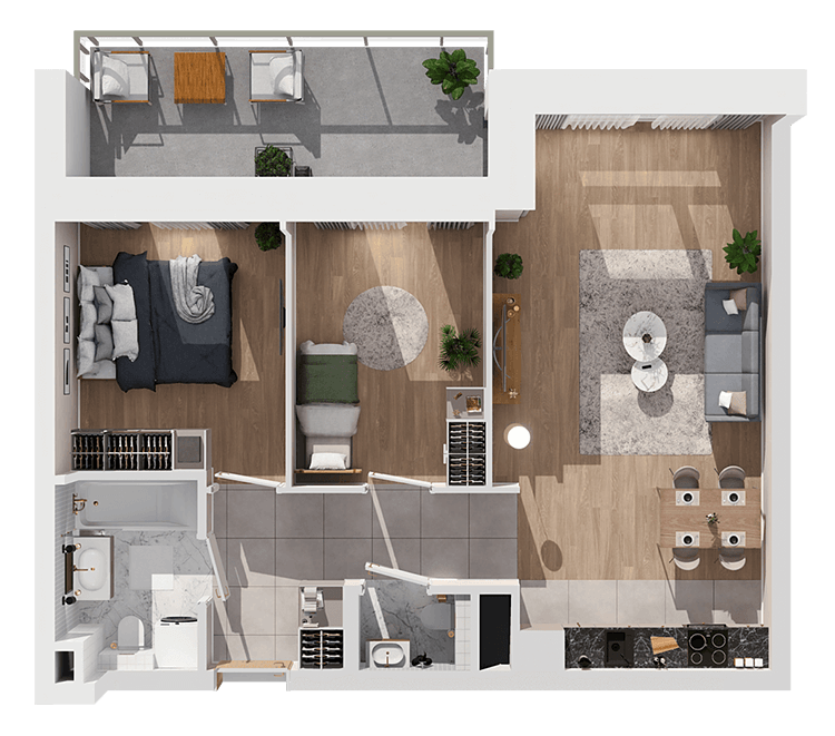 Plan 3 pok. 62m²