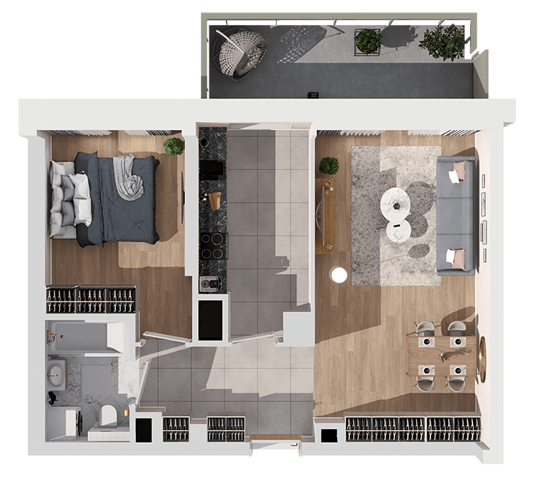 Plan 2 pok. 49m²