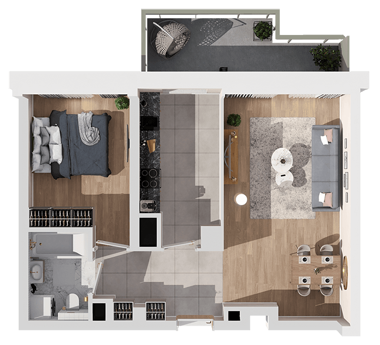 Plan 2 pok. 48m²