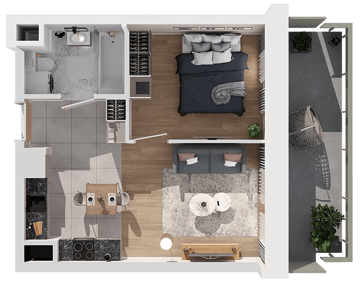 Plan 2 pok. 34m²