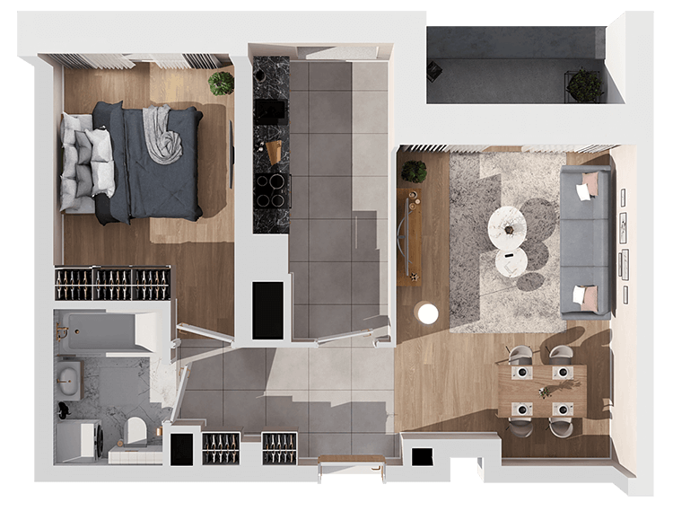 Plan 2 pok. 44m²