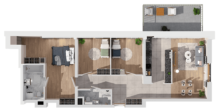 Plan 4 pok. 92m²