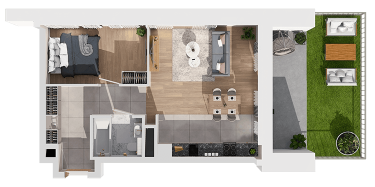 Plan 2 pok. 47m²