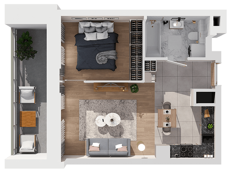 Plan 2 pok. 36m²