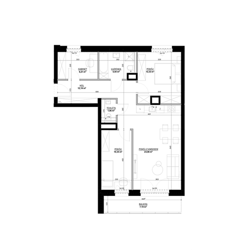 Plan 4 pok. 74m²