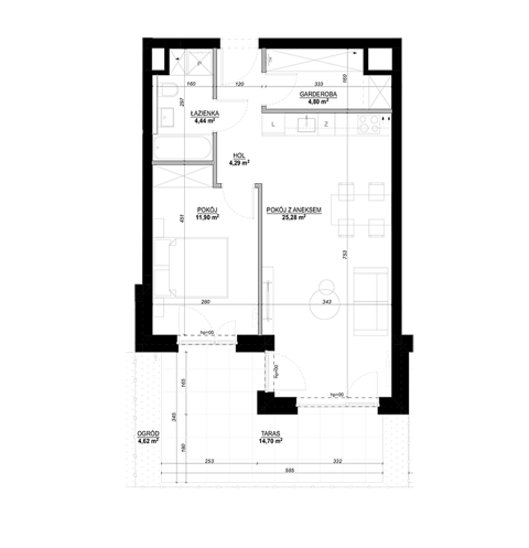 Plan 2 pok. 52m²