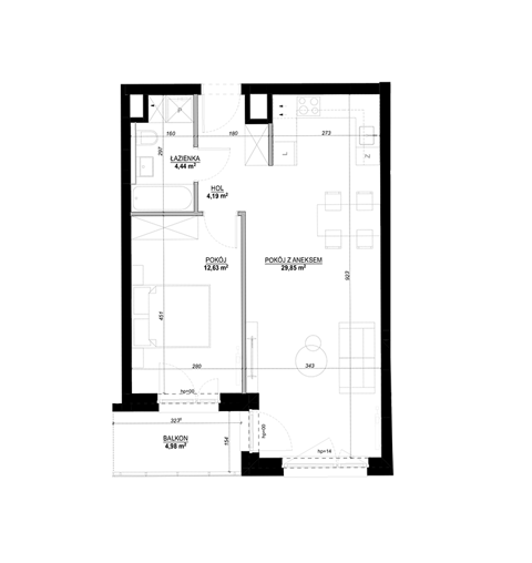 Plan 2 pok. 52m²