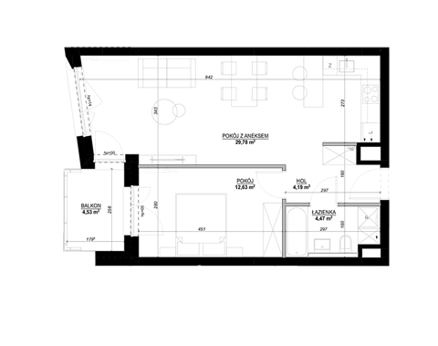Plan 2 pok. 52m²
