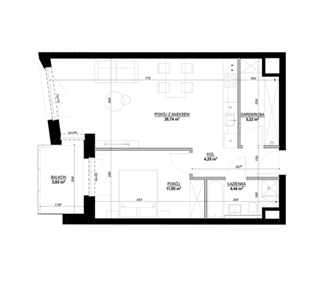 Plan 2 pok. 54m²