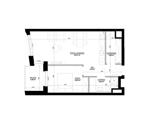 Plan 2 pok. 52m²