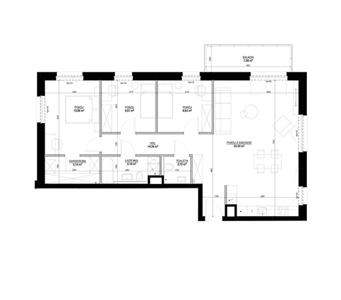 Plan 4 pok. 99m²