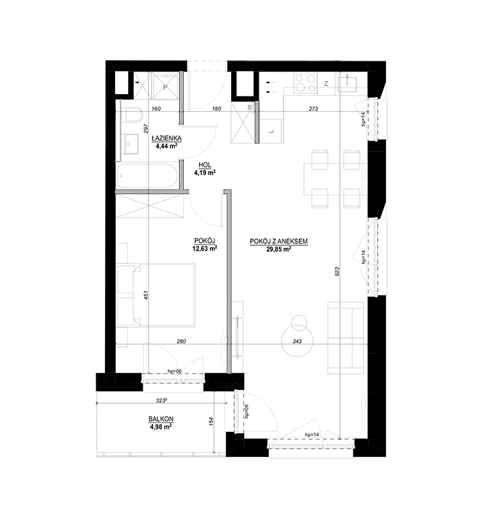 Plan 2 pok. 52m²
