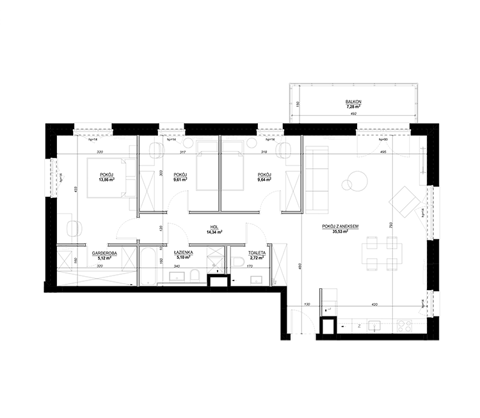 Plan 4 pok. 99m²