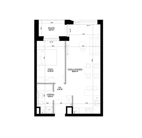 Plan 2 pok. 50m²