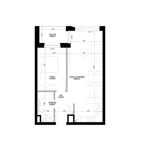 Plan 2 pok. 50m²