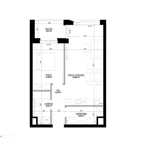 Plan 2 pok. 50m²