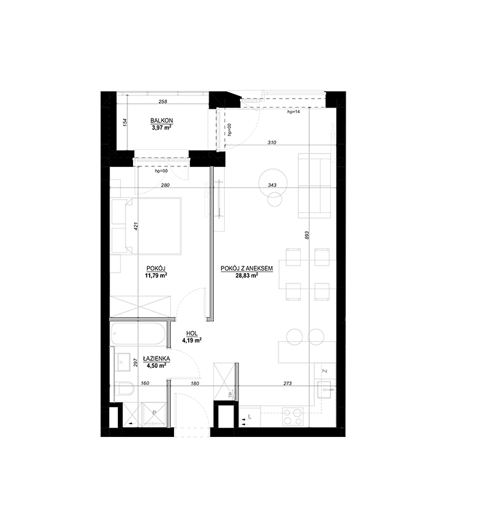 Plan 2 pok. 50m²