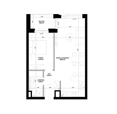 Plan 2 pok. 50m²