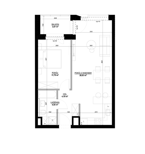 Plan 2 pok. 50m²