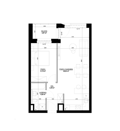 Plan 2 pok. 50m²