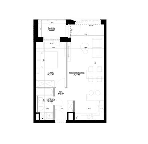 Plan 2 pok. 50m²