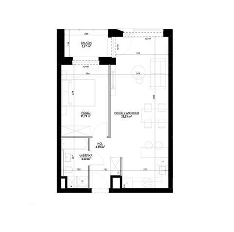 Plan 2 pok. 50m²