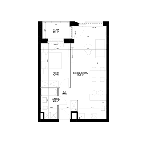 Plan 2 pok. 50m²