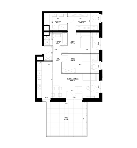 Plan 3 pok. 79m²
