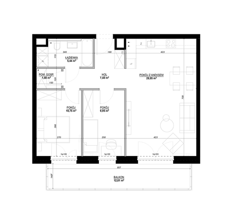 Plan 3 pok. 67m²