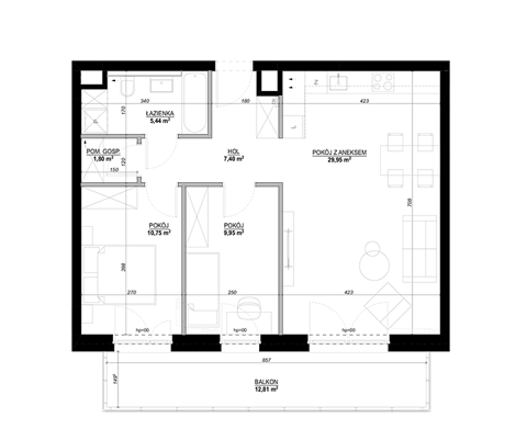 Plan 3 pok. 67m²