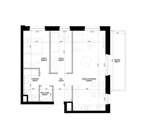 Plan 3 pok. 68m²