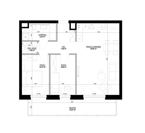 Plan 3 pok. 67m²